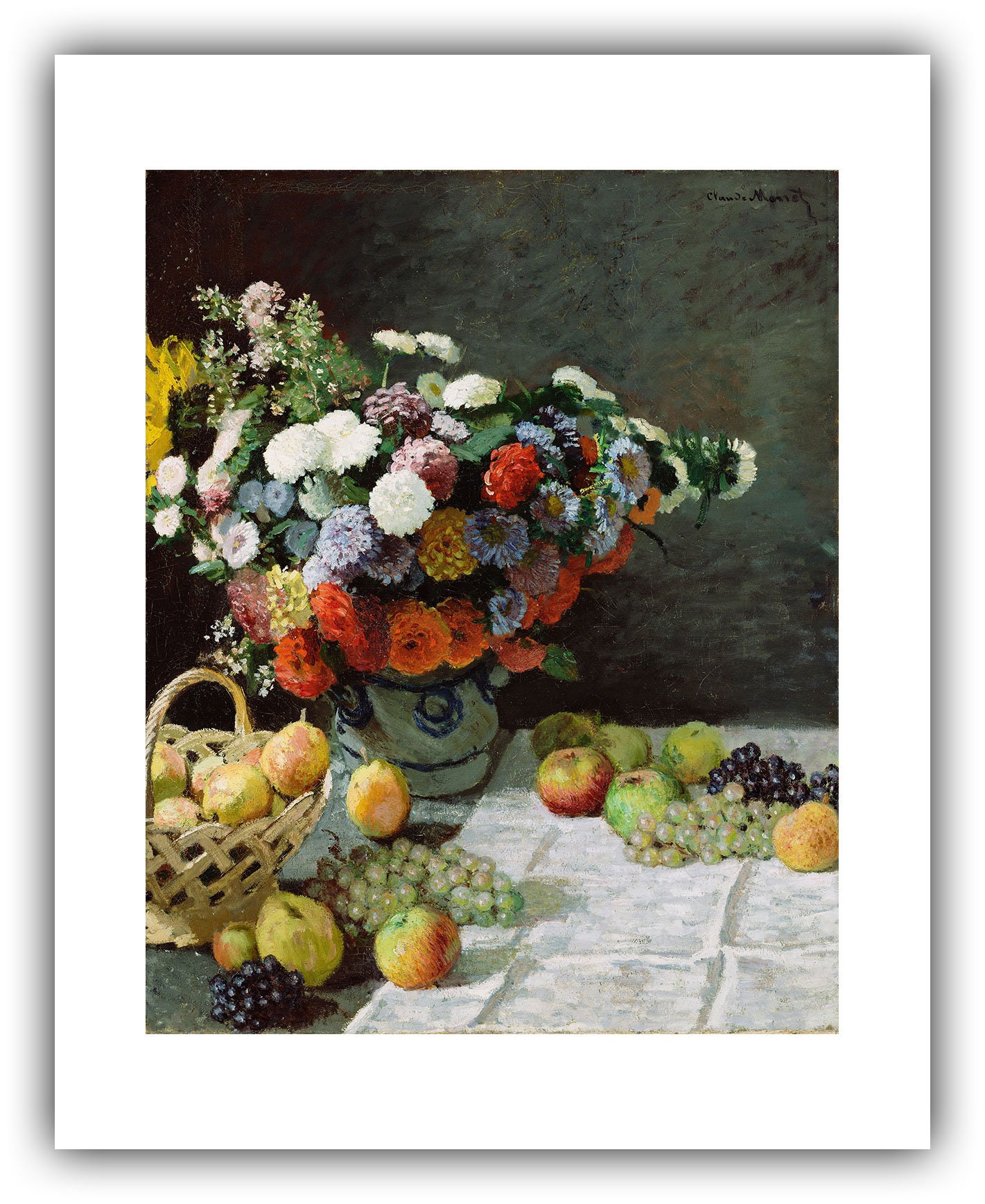 【原画】油彩 静物画 花と果物 クラシック 額縁付き アート作品 原画】油彩 静物画 花と果物 クラシック 額縁付き アート作品