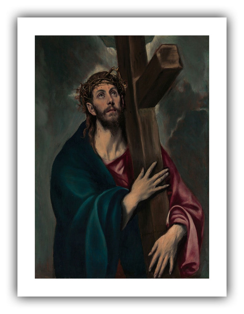 El Greco : Cristo cargando la cruz c. 1577-1587 Giclee Fine Art Print 9 x 12 pulgadas
