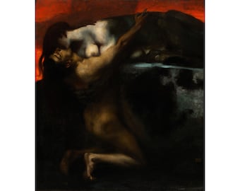 Franz von Stuck: El beso de la esfinge (1895) - Impresión artística giclée