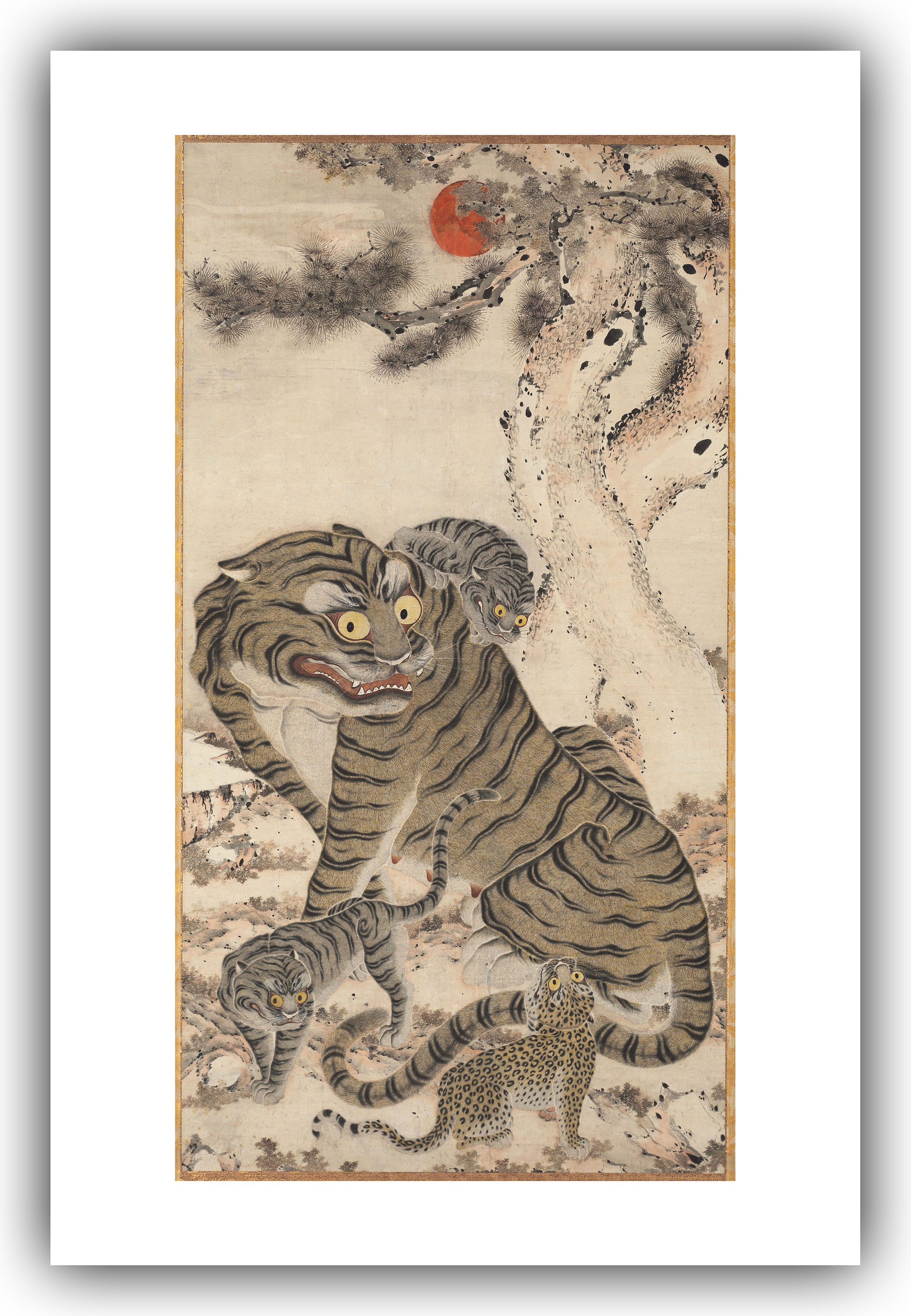絵画　虎 Tiger (Left Screen of a Pair of Six-Panel Screens) (Around 1938