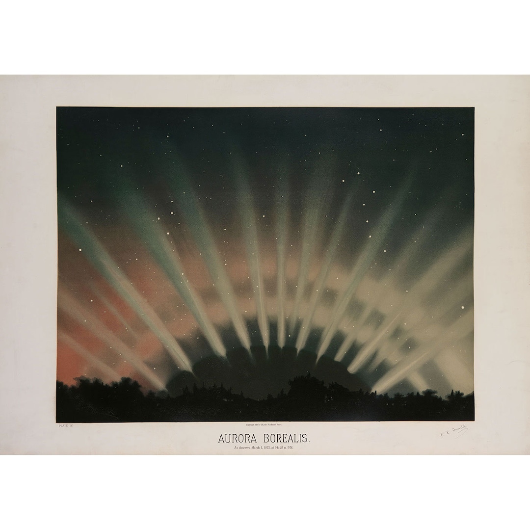 S117 Revontulitaulut レヴォントゥレット 絵画 フィンランド Etienne Leopold Trouvelot : Aurora Borealis (the Trouvelot