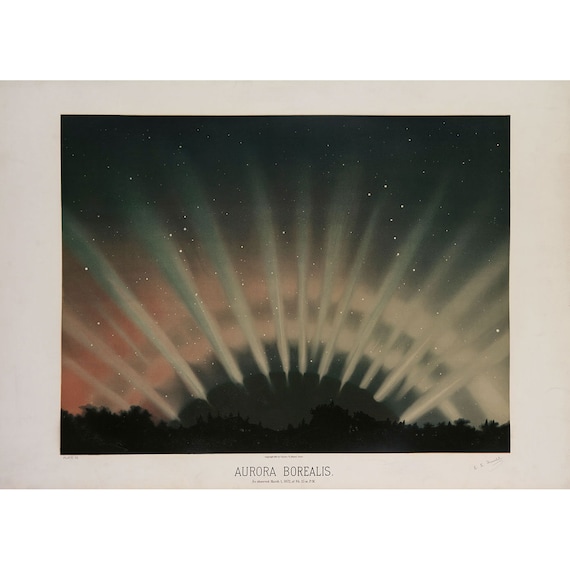 S117 Revontulitaulut レヴォントゥレット 絵画 フィンランド Etienne Leopold Trouvelot : Aurora Borealis (the Trouvelot