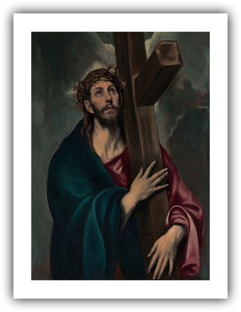 El Greco : Cristo cargando la cruz c. 1577-1587 Giclee Fine Art Print 12 x 16 pulgadas