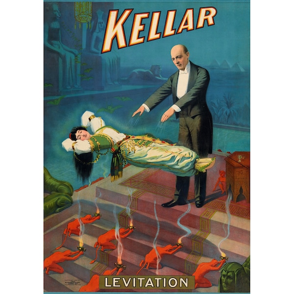 Performing Arts Poster : Kellar - Levitation (1900) - Giclee Fine Art Print