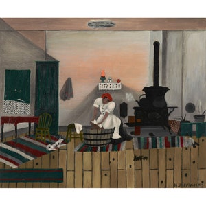 Horace Pippin : Saturday Night Bath (1945) - Giclee Fine Art Print