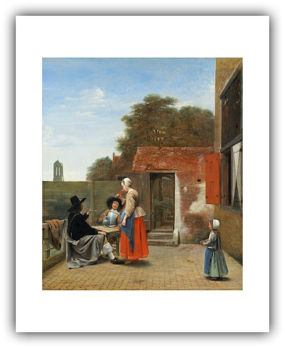 ピーテル・デ・ホーホ：オランダの中庭（1658/1660） - ジクレー版画