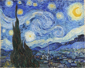Vincent van Gogh: de sterrennacht (1889)-Giclee Fine Art Print