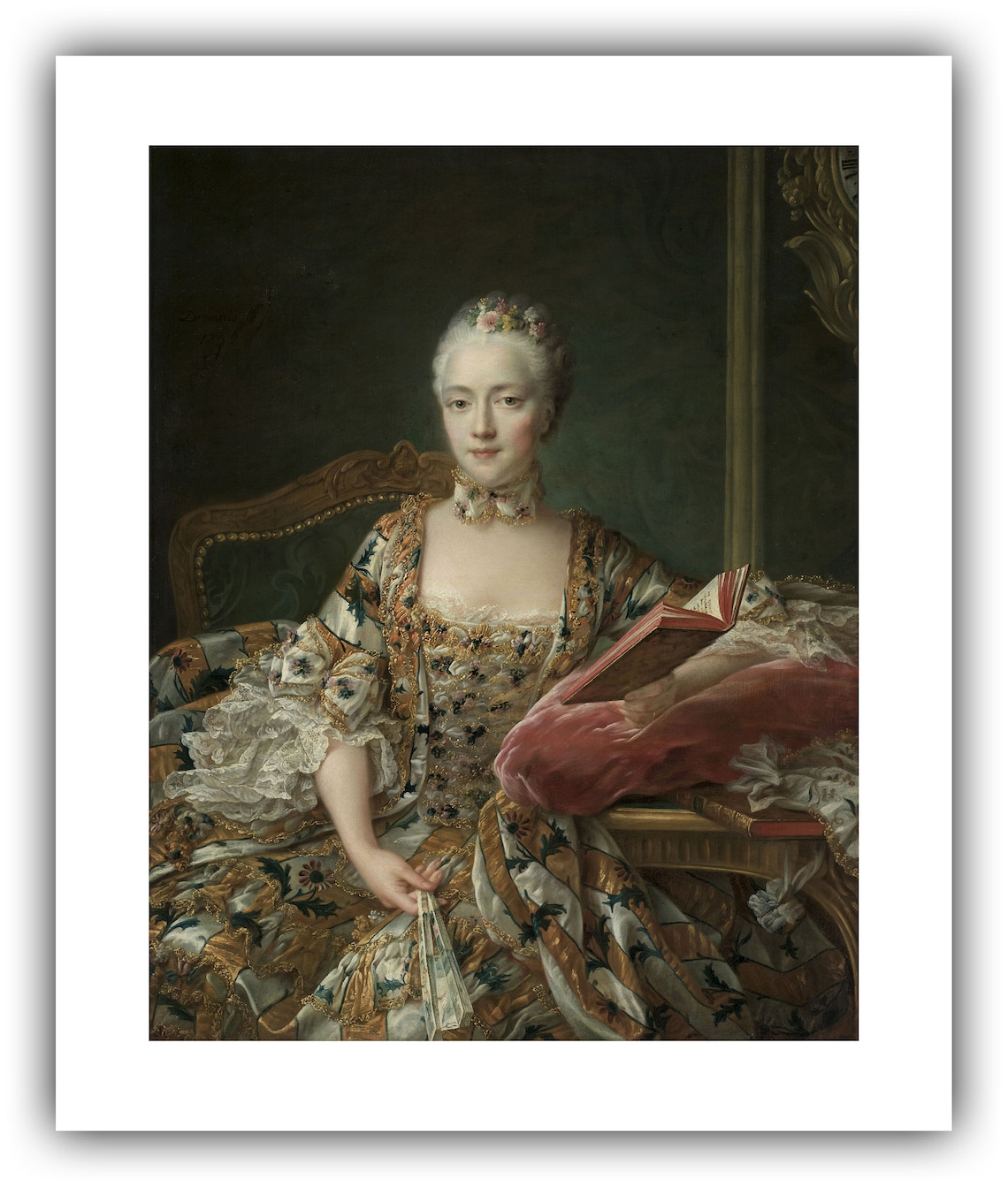 Reproduction Toile Sur Cadre 'Portrait D'une Jeune Femme En Vestale' Par F. H. Drouais - Prêt à Accrocher - Neuf