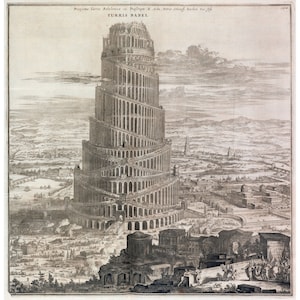 Athanasius Kircher and Coenraet Decker : The Tower of Babel (1679) - Giclee Fine Art Print
