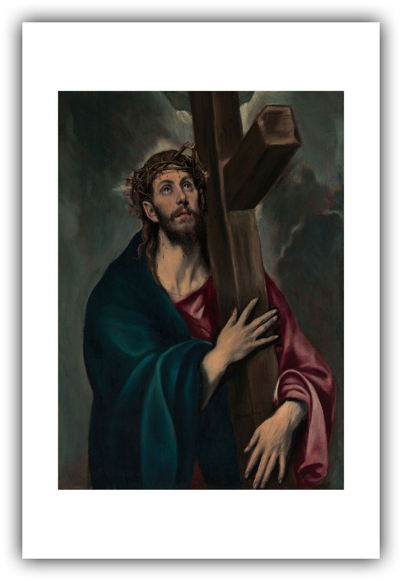 El Greco : Cristo cargando la cruz c. 1577-1587 Giclee Fine Art Print 20 x 30 pulgadas