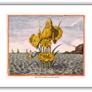 Athanasius Kircher : The Goddess Pussa on a Lotus 1668 Giclee Fine Art Print 24 x 30 inches