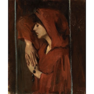 Alice Pike Barney : Woman with Red Hood - Giclee Fine Art Print