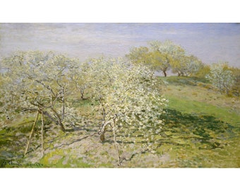 Claude Monet: Lente (fruitbomen in bloei) (1873) - Giclee Fine Art Print