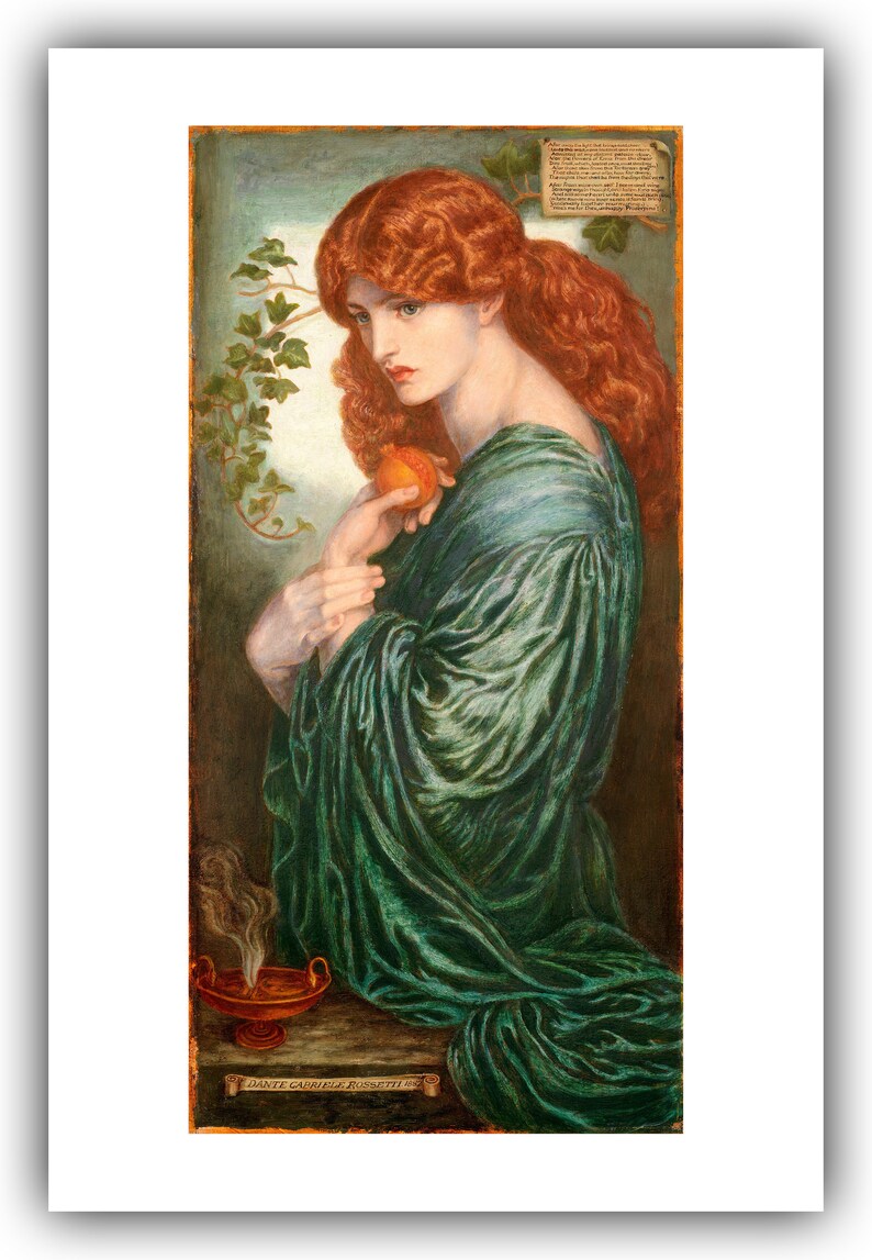 Dante Gabriel Rossetti : Proserpine Persephone 1882 Giclee Fine Art Print 20 x 30 inches