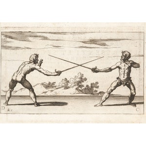 Ridolfo Capoferro : Double Mode of Gaining the Enemy's Sword (Pl 15) (1610) - Giclee Fine Art Print