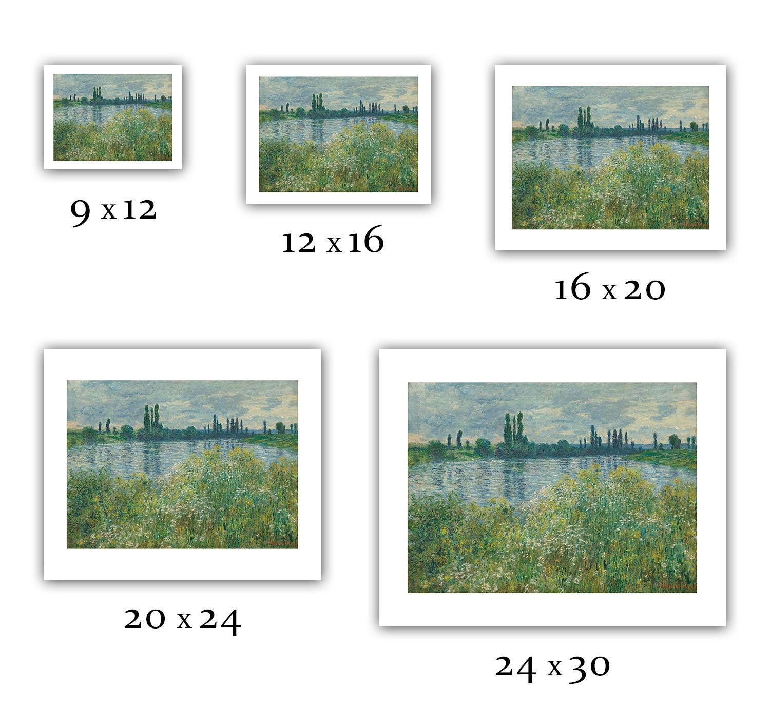 Claude Monet : Banks of the Seine, Vetheuil (1880) - Giclee Fine Art ...