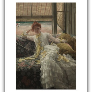 James Tissot : Seaside July Specimen of a Portrait 1878 Giclee Fine Art Print 16 x 20 inches