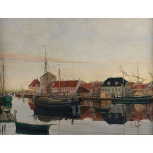 Johan Rohde : Port of Randers (1906) - Giclee Fine Art Print