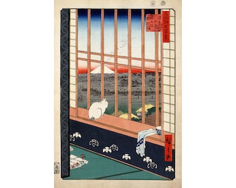 Utagawa Ando Hiroshige : Asakusa Ricefields and Torinomachi Festival (One Hundred Famous Views of Edo, 1857) - Giclee Fine Art Print