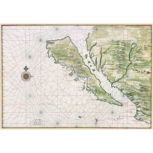 Johannes Vingboons : Carte de la Californie représentée comme une île (1650) - Giclee Fine Art Print