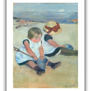 Mary Cassatt : Children Playing on the Beach 1884 Giclee Fine Art Print 9 x 12 inches