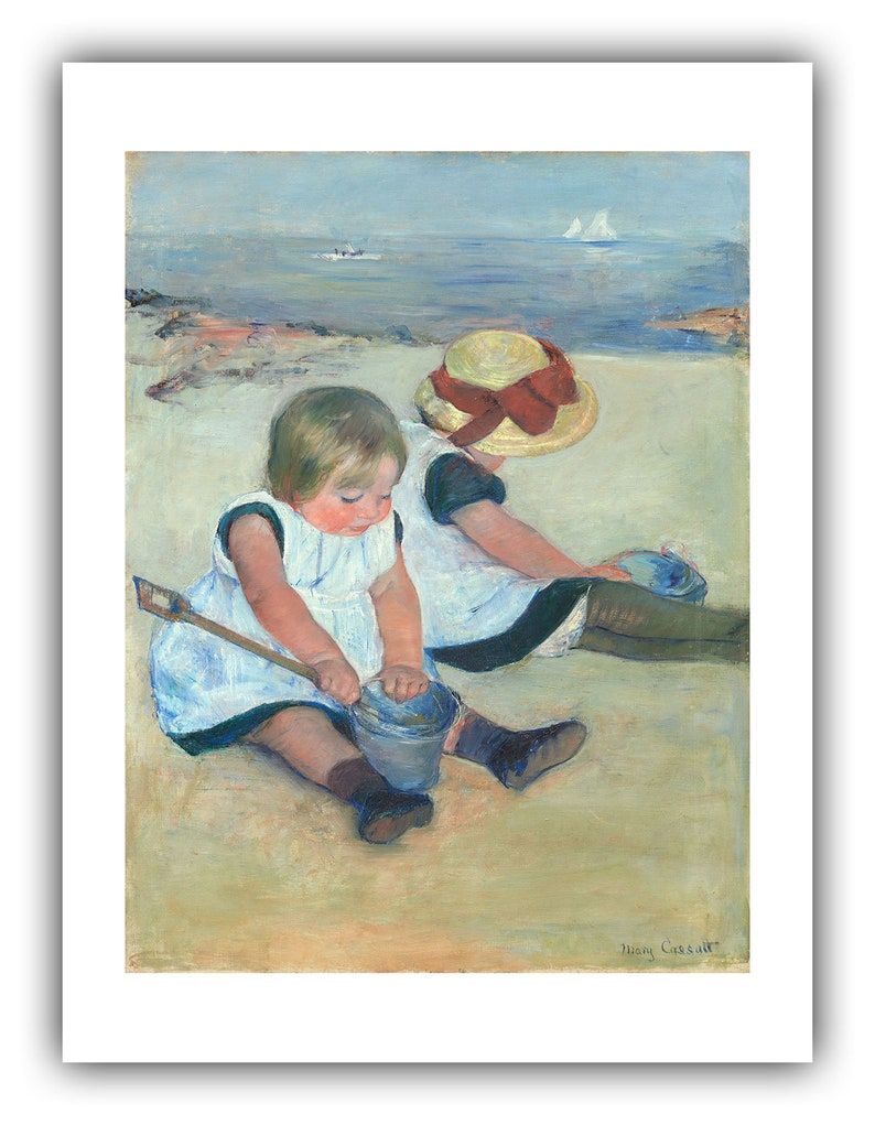 Mary Cassatt : Children Playing on the Beach 1884 Giclee Fine Art Print 9 x 12 inches