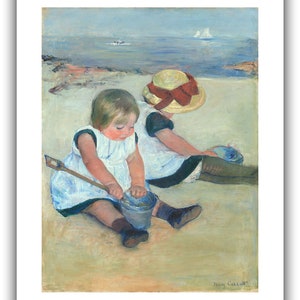 Mary Cassatt : Children Playing on the Beach 1884 Giclee Fine Art Print 16 x 20 inches