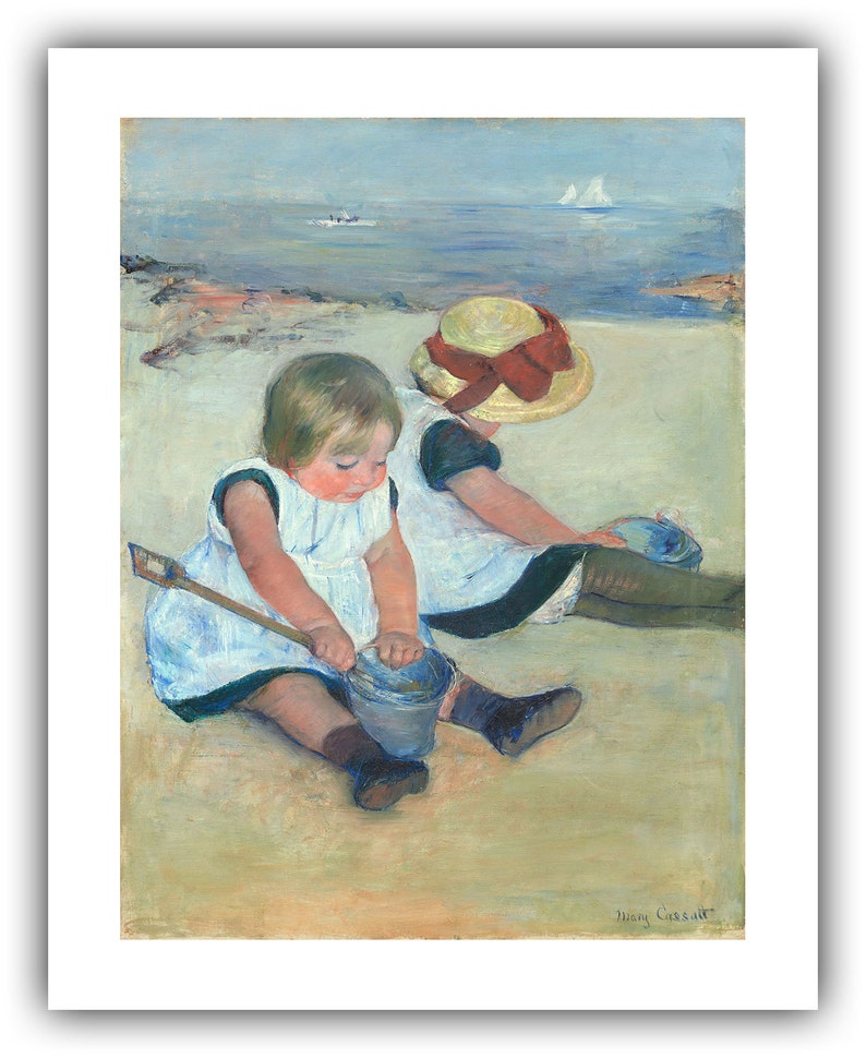 Mary Cassatt : Children Playing on the Beach 1884 Giclee Fine Art Print 16 x 20 inches