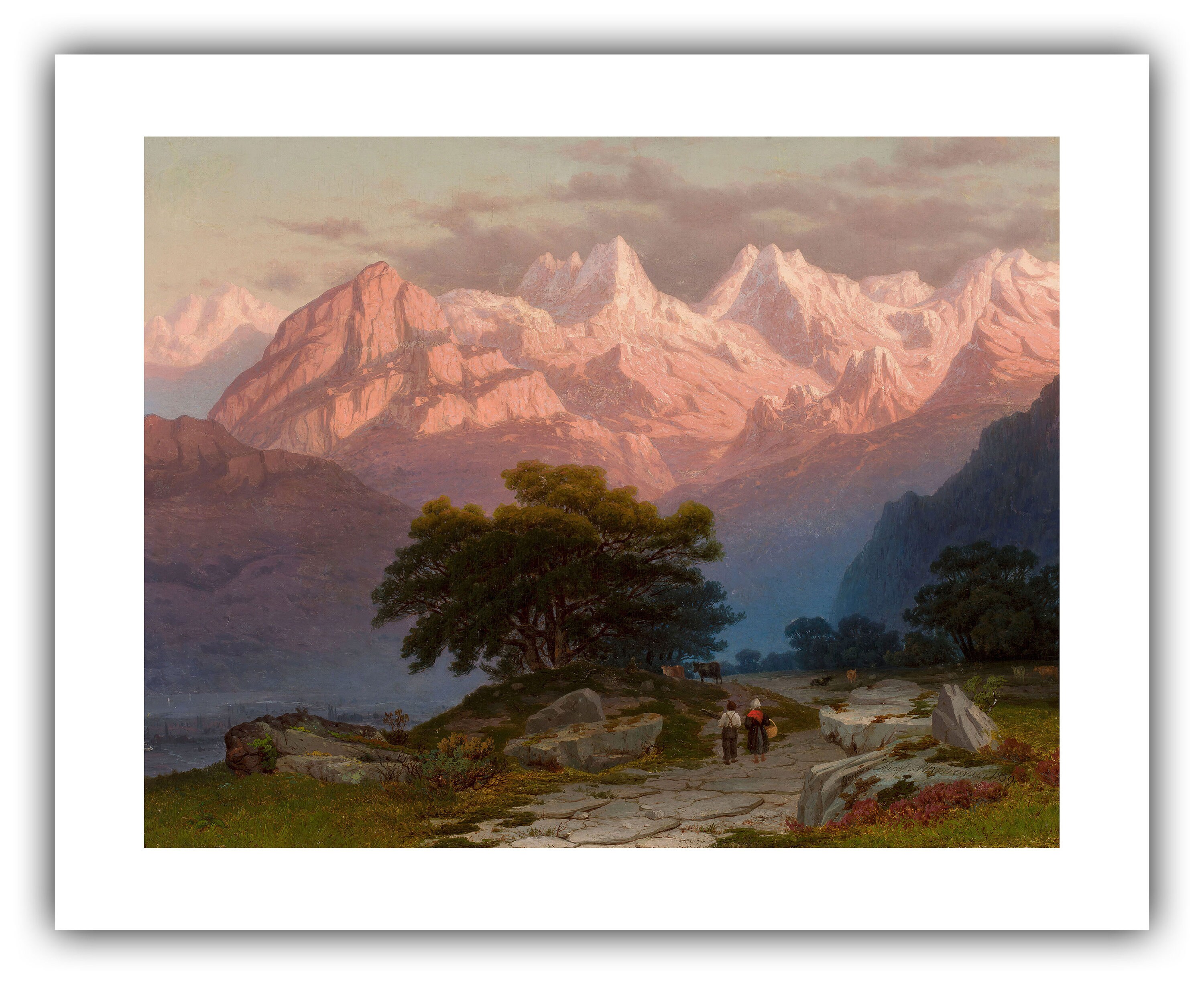 Jozef Marszewski : Mountain Landscape With Staffage (1859