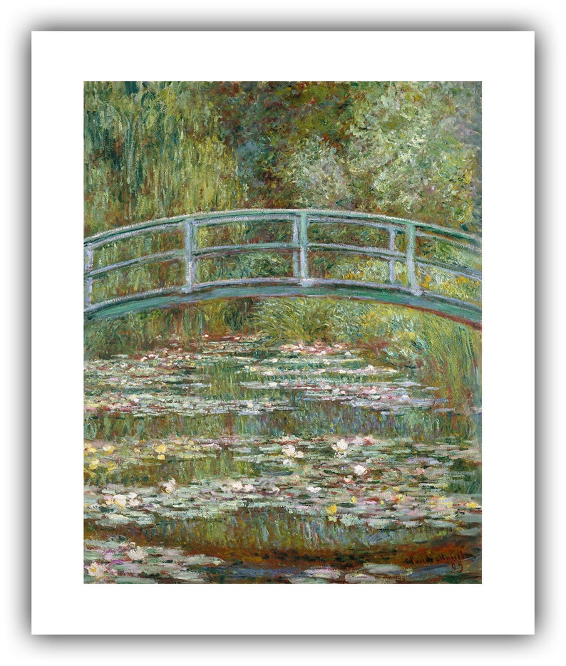 Claude Monet : Bridge over a Pond of Water Lilies 1899 Giclee Fine Art Print 20 x 24 inches