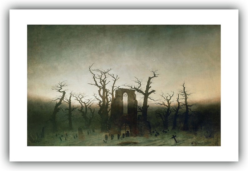 Abbey Among Oak Trees Caspar David Friedrich : Abbey Among Oak Trees 1809-1810 - Etsy