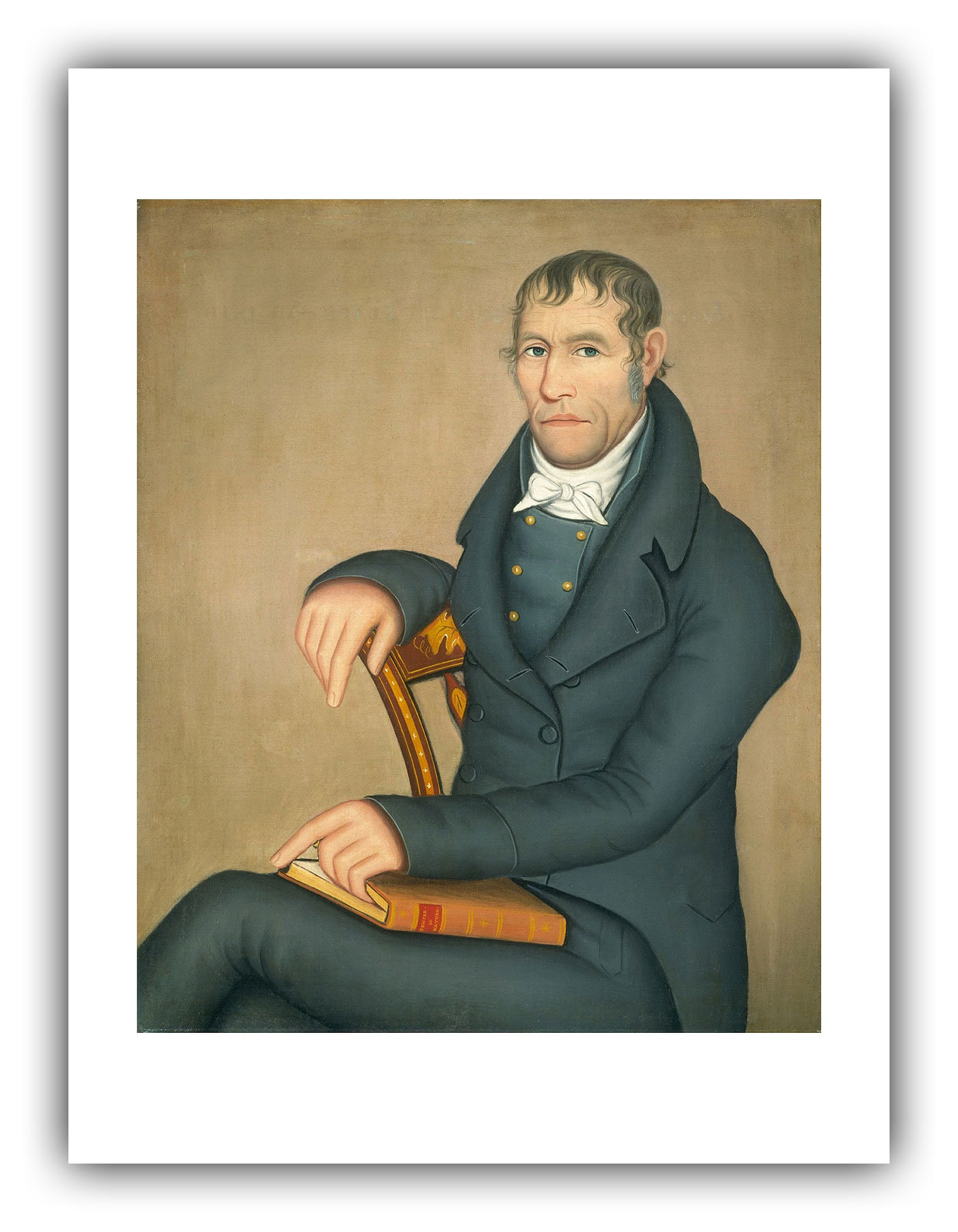 Ammi Phillips Folk Art : Joseph Slade (1816) - Giclee Fine Art Print - Etsy