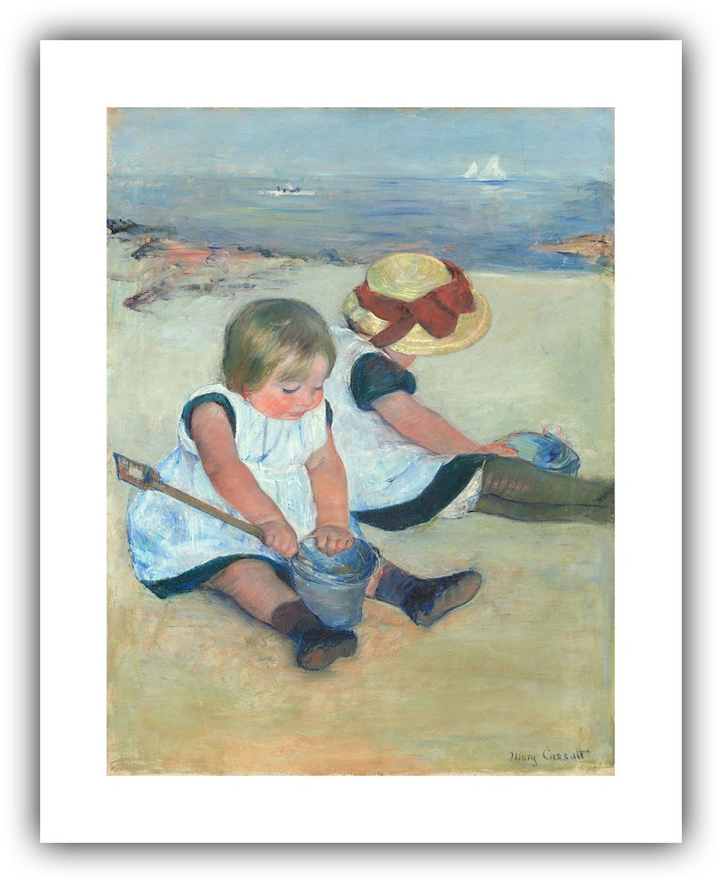 Mary Cassatt : Children Playing on the Beach 1884 Giclee Fine Art Print 24 x 30 inches