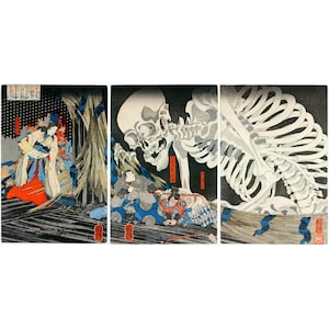 Utagawa Kuniyoshi : Takiyasha the Witch and the Skeleton Spectre (c. 1844) - Giclee Fine Art Print