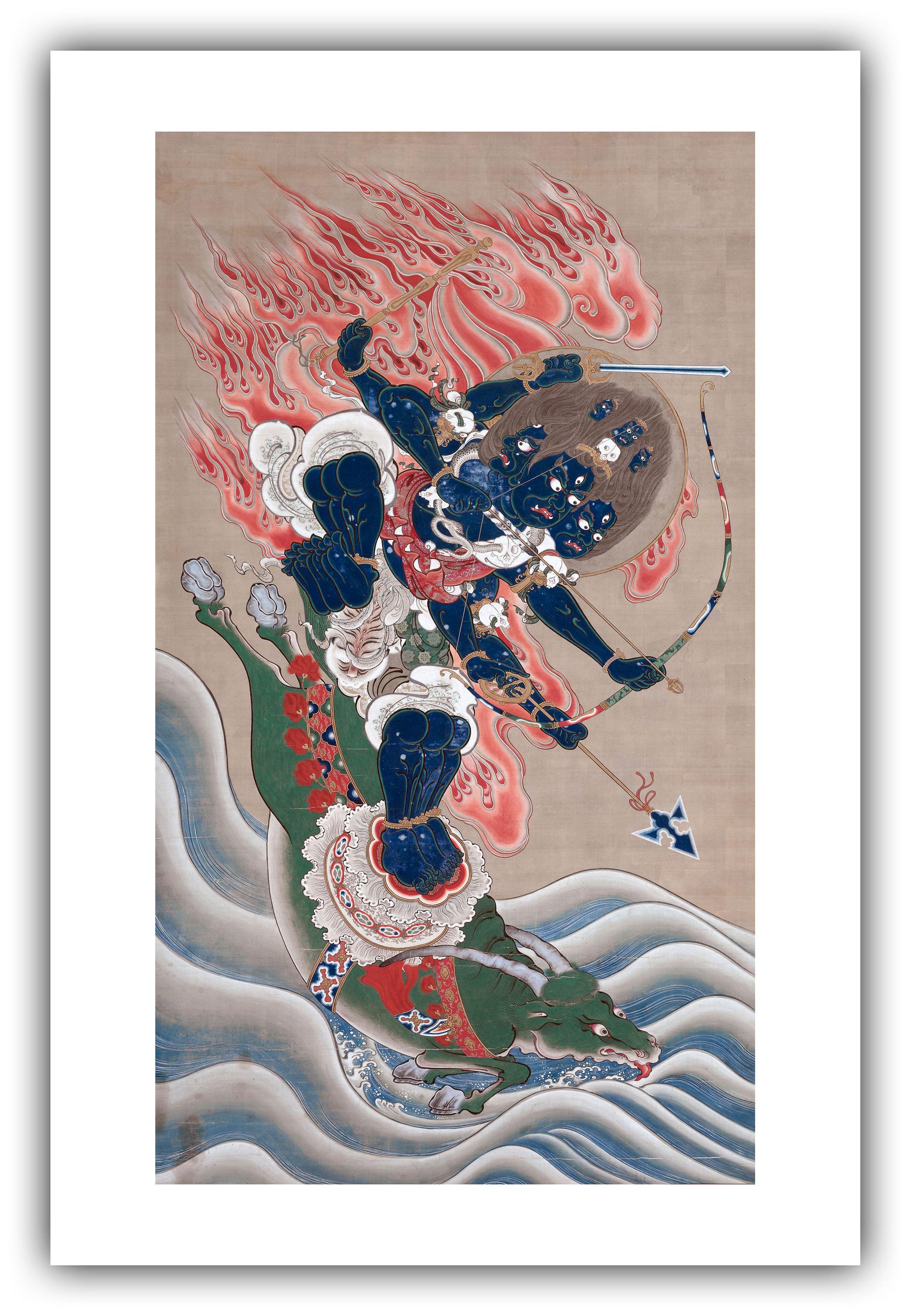 Japanese Art : Wisdom King of Great Awe-inspiring Power (daiitoku