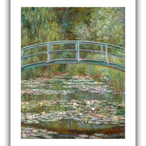 Claude Monet : Bridge over a Pond of Water Lilies 1899 Giclee Fine Art Print 9 x 12 inches