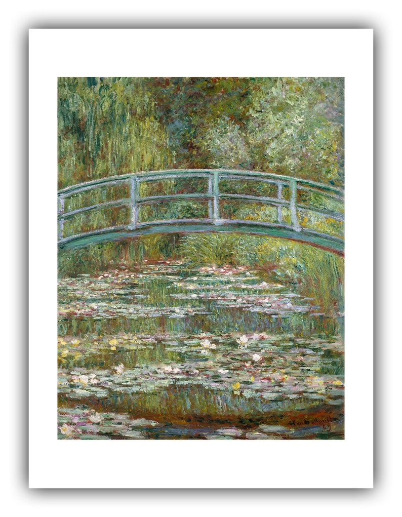 Claude Monet : Bridge over a Pond of Water Lilies 1899 Giclee Fine Art Print 9 x 12 inches