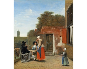 ピーテル・デ・ホーホ：オランダの中庭（1658/1660） - ジクレー版画