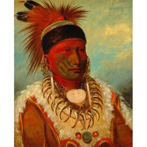 George Catlin : The White Cloud, Head Chief of the Iowas (1845) - Giclee Fine Art Print