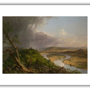 Thomas Cole: Utsikt från Mount Holyoke, Northampton, Massachusetts, efter ett åskväder (Oxbow) (1836) - Giclée-konsttryck 16 x 20 inches
