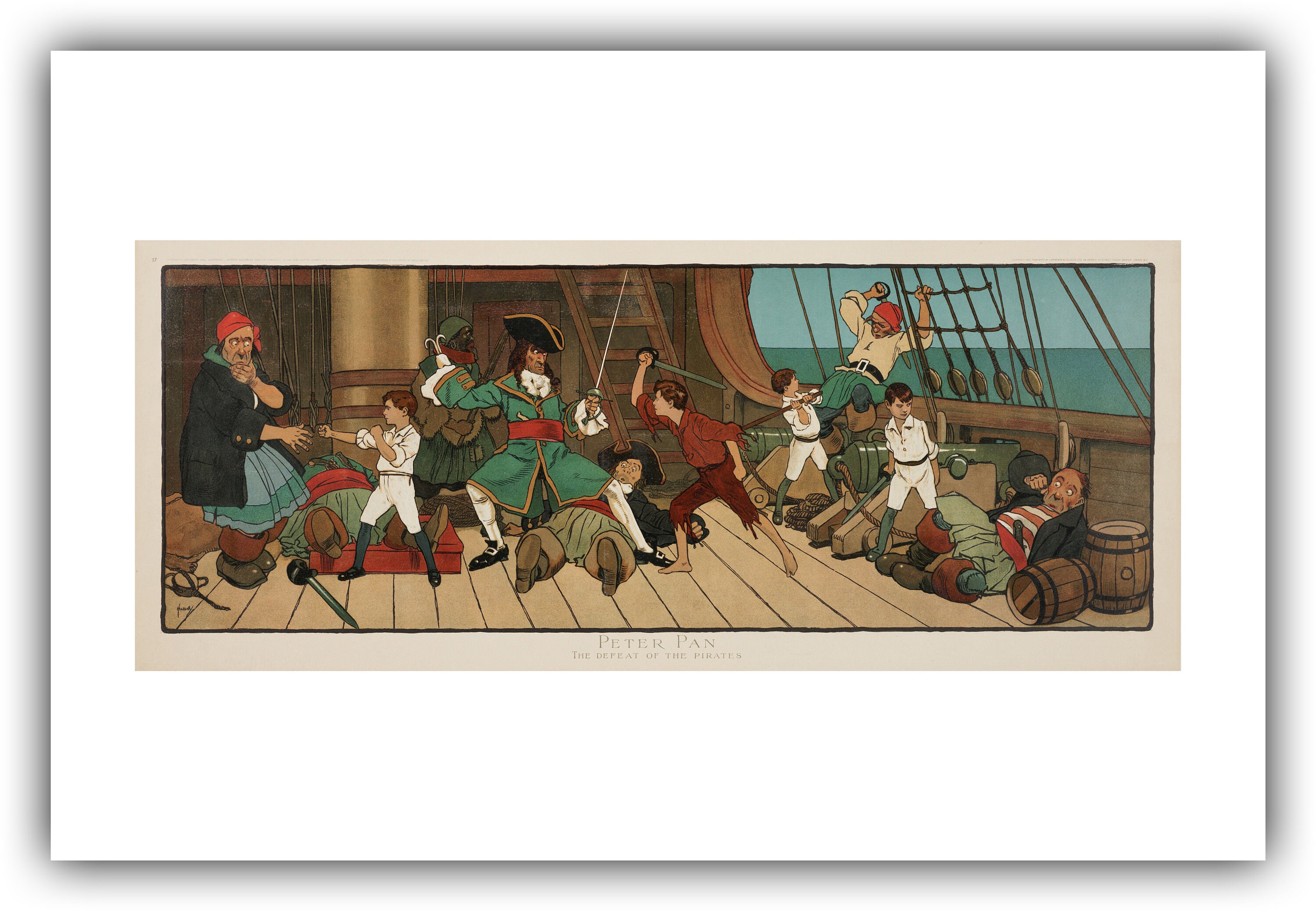 リトグラフ ピーターパン THE DEFEAT OF THE PIRATES il_fullxfull.2152067986_cgl4.jpg