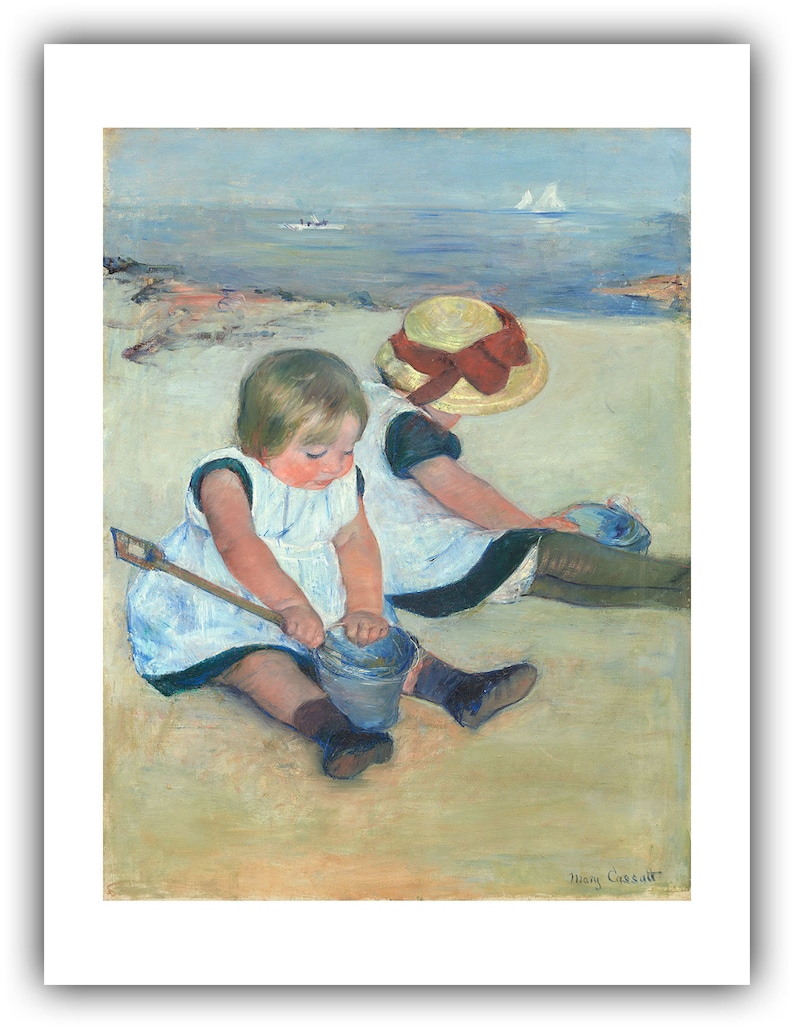 Mary Cassatt : Children Playing on the Beach 1884 Giclee Fine Art Print 12 x 16 inches