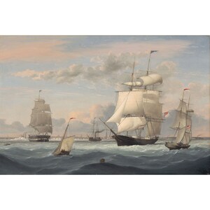 Fitz Henry Lane : New York Harbor (1852) - Giclee Fine Art Print