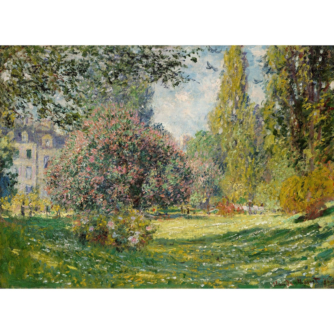 Claude Monet : Landscape - the Parc Monceau (1876) - Giclee Fine Art Print  - Etsy Israel, image size:1080x1080