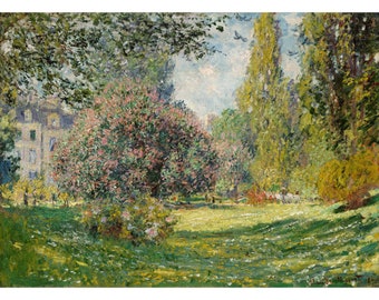 Claude Monet : Landscape - The Parc Monceau (1876) - Giclee Fine Art Print