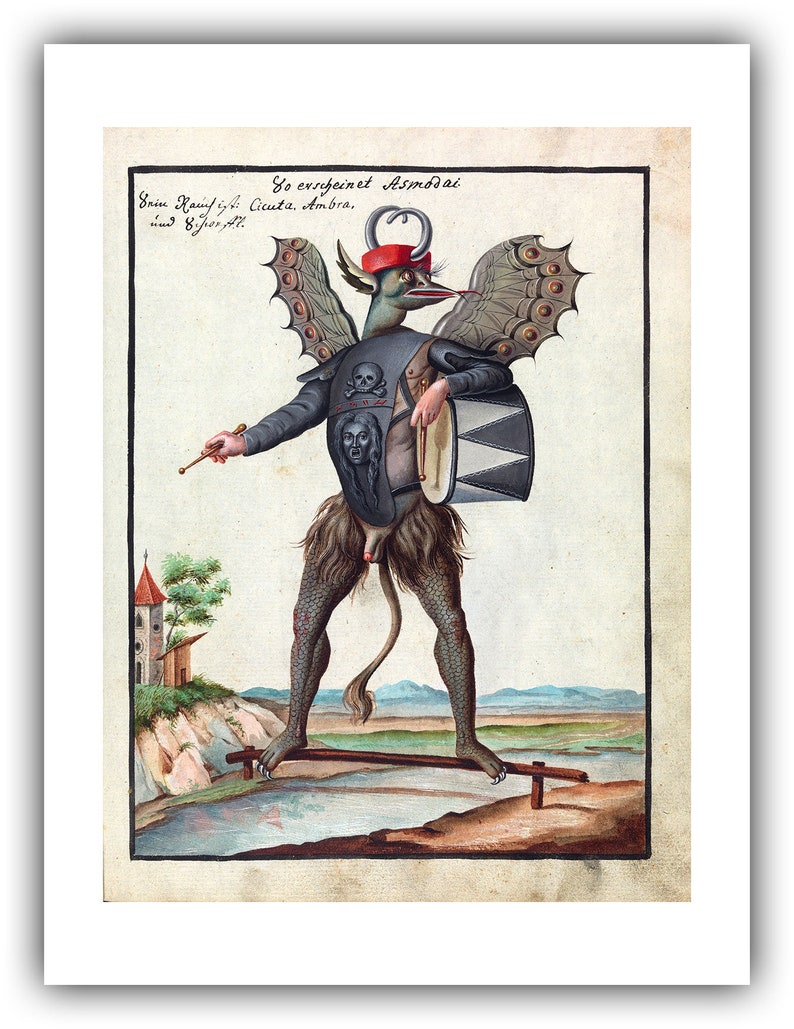 Occult Art : Asmodeus Compendium Rarissimum, c. 1792 Giclee Fine Art Print 12 x 16 inches