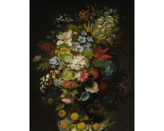 Henry Beyer : A Bouquet of Flowers in a Vase (1827) - Giclee Fine Art Print