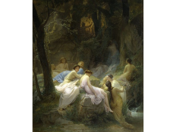 Charles Francois Jalabert : Nymphs Listening to the Songs of