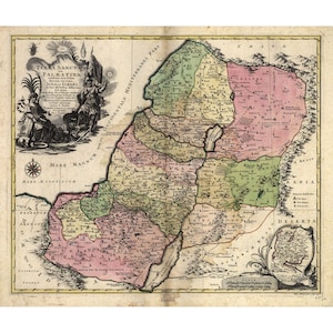 Tobias Lotter : Karte vom Heiligen Land, oder Palästina (1759) - Giclee Fine Art Print