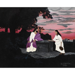 Horace Pippin : Christ and the Woman of Samaria (1940) - Giclee Fine Art Print